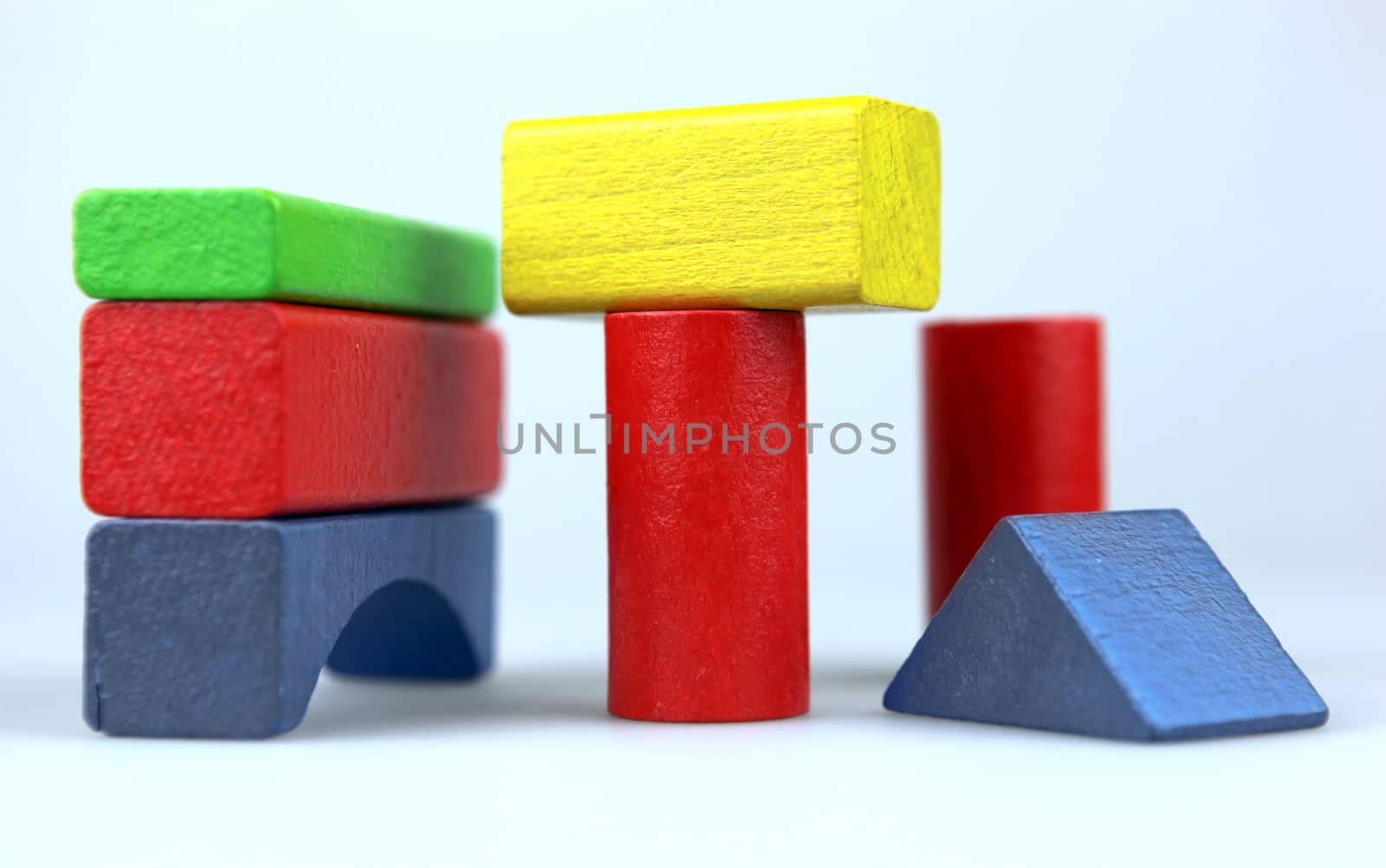 Wooden building blocks.