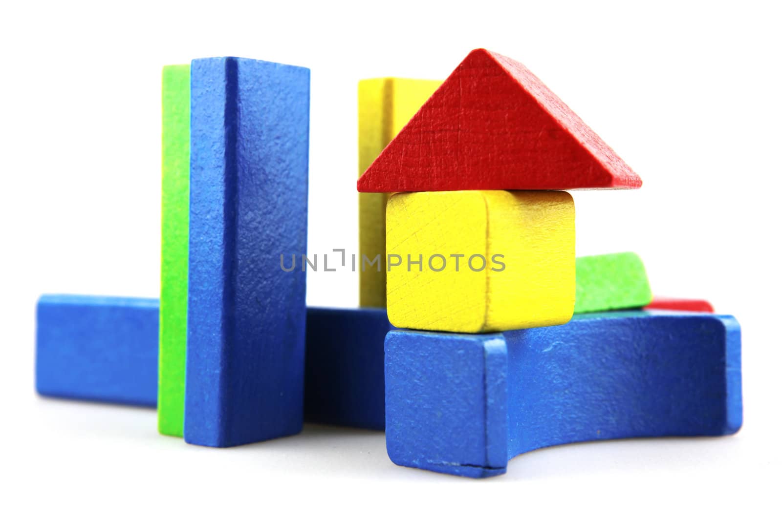Wooden building blocks.