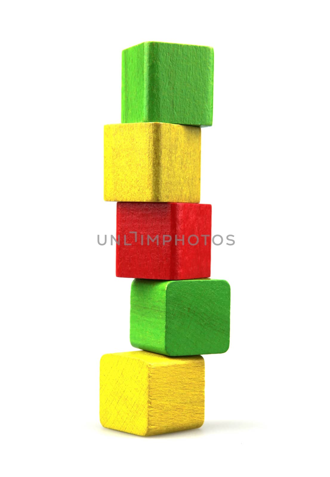 Wooden building blocks.