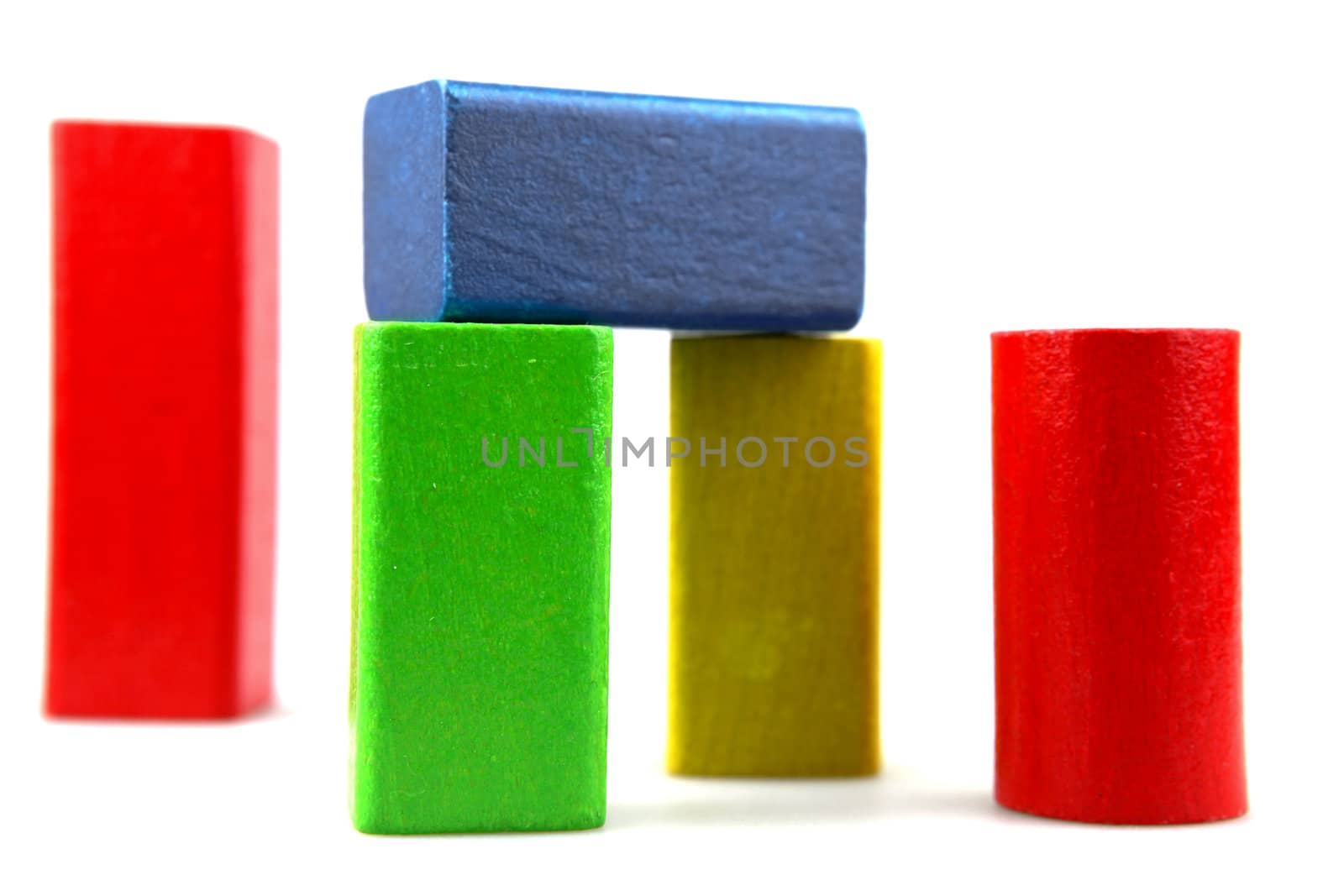 Wooden building blocks.