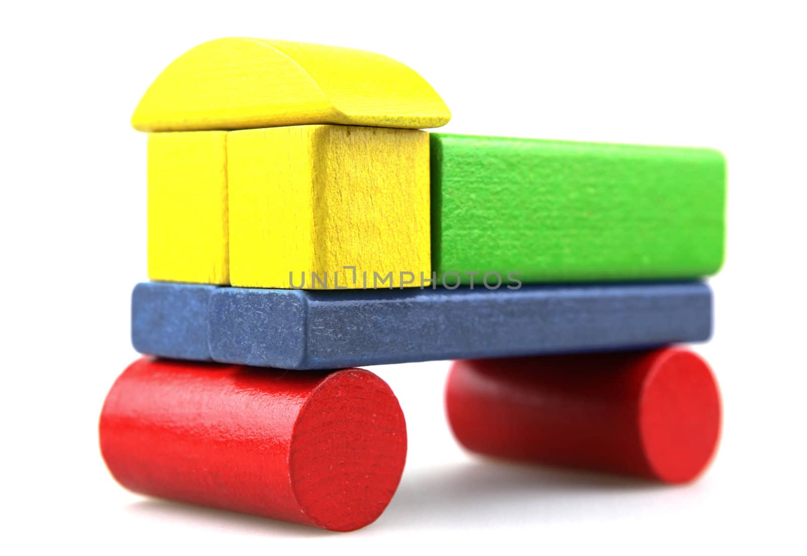 Wooden building blocks.
