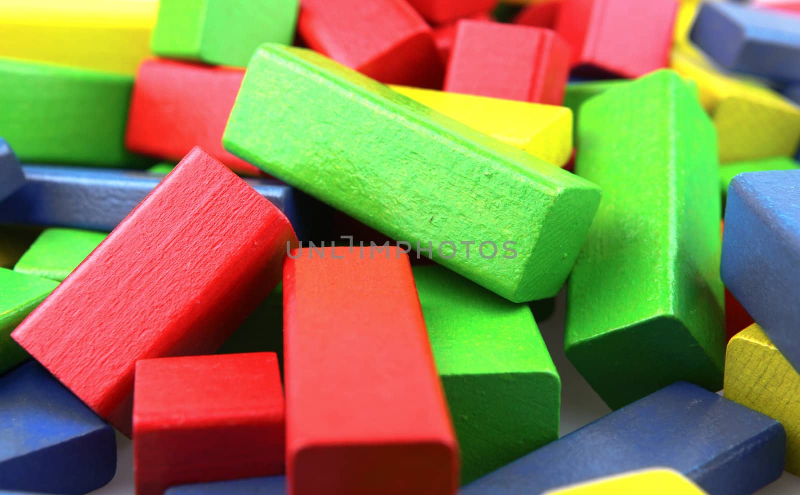 Wooden building blocks.
