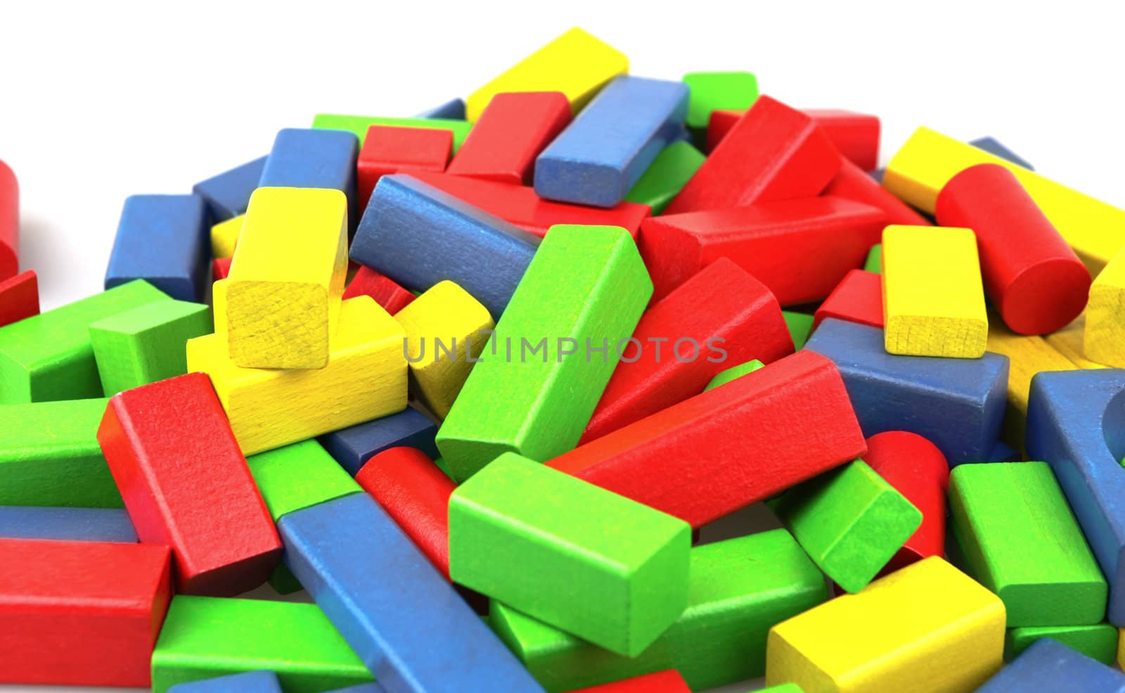 Wooden building blocks.