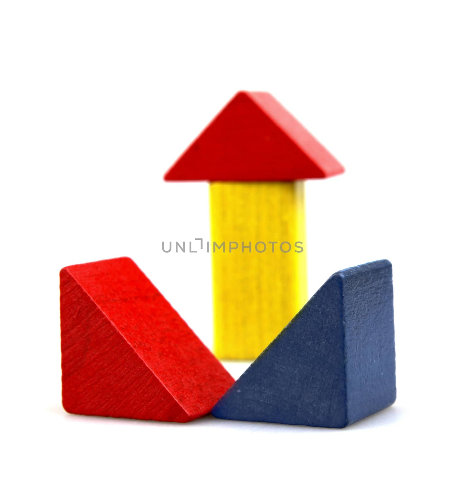 Wooden building blocks.