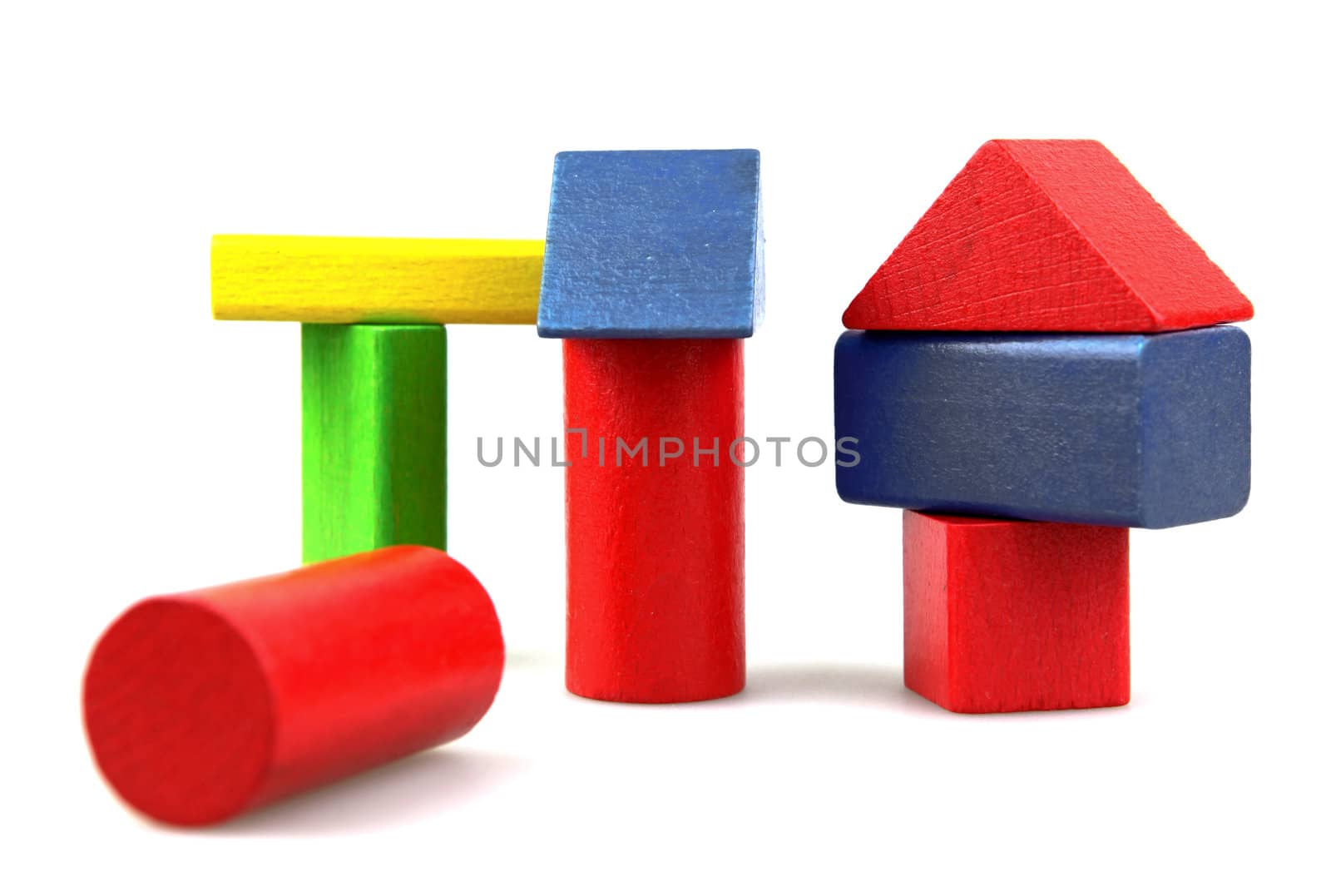 Wooden building blocks.
