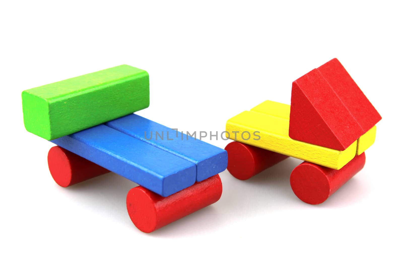Wooden building blocks.