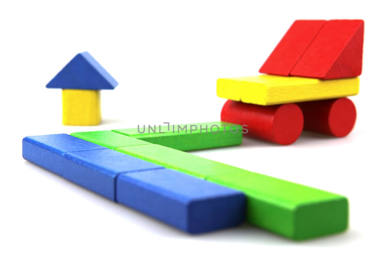 Wooden building blocks.