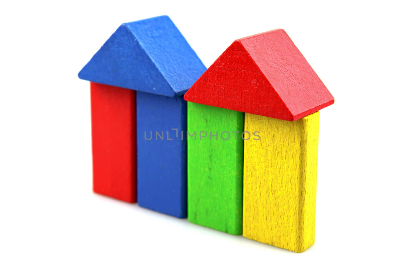 Wooden building blocks.