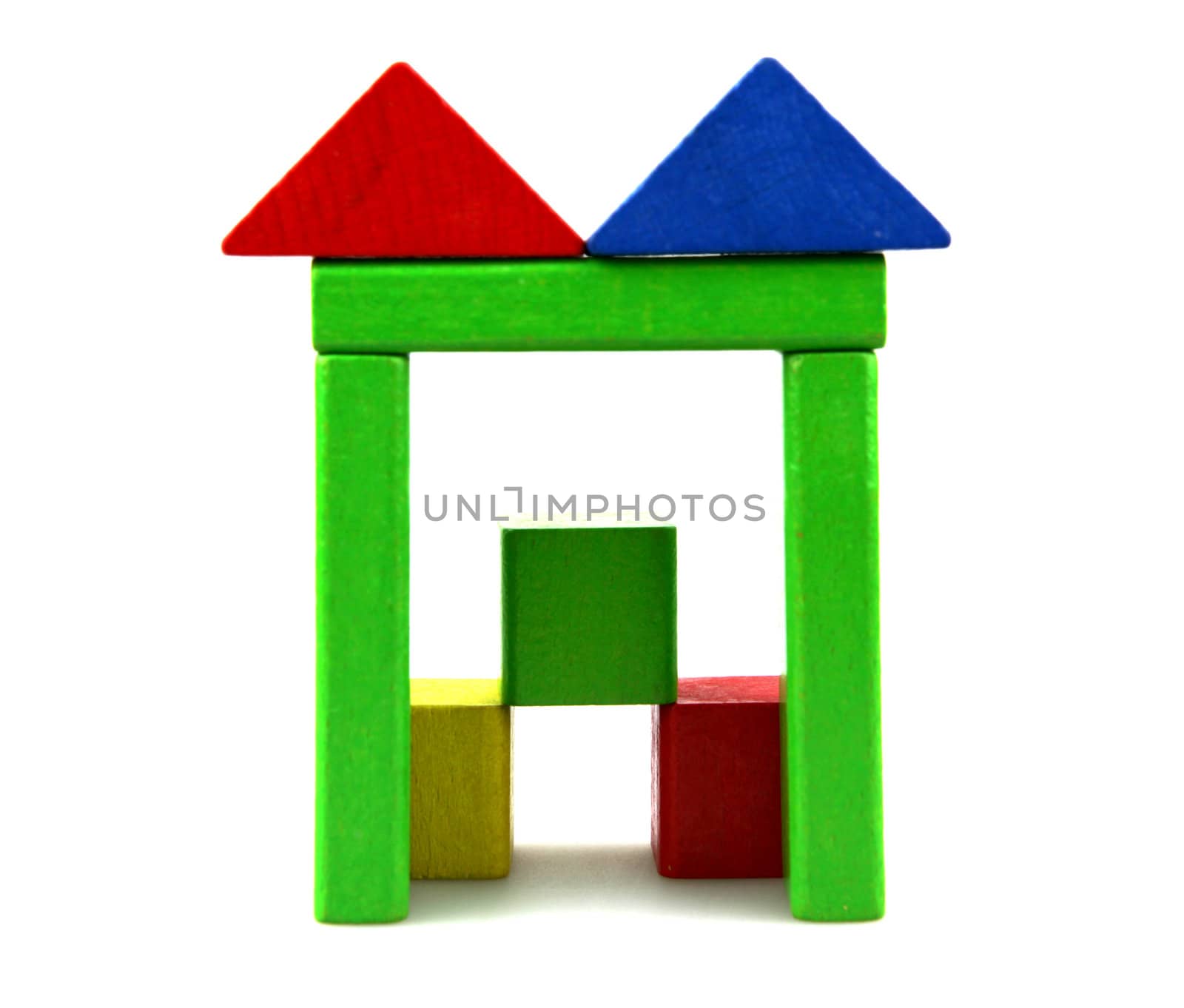 Wooden building blocks.
