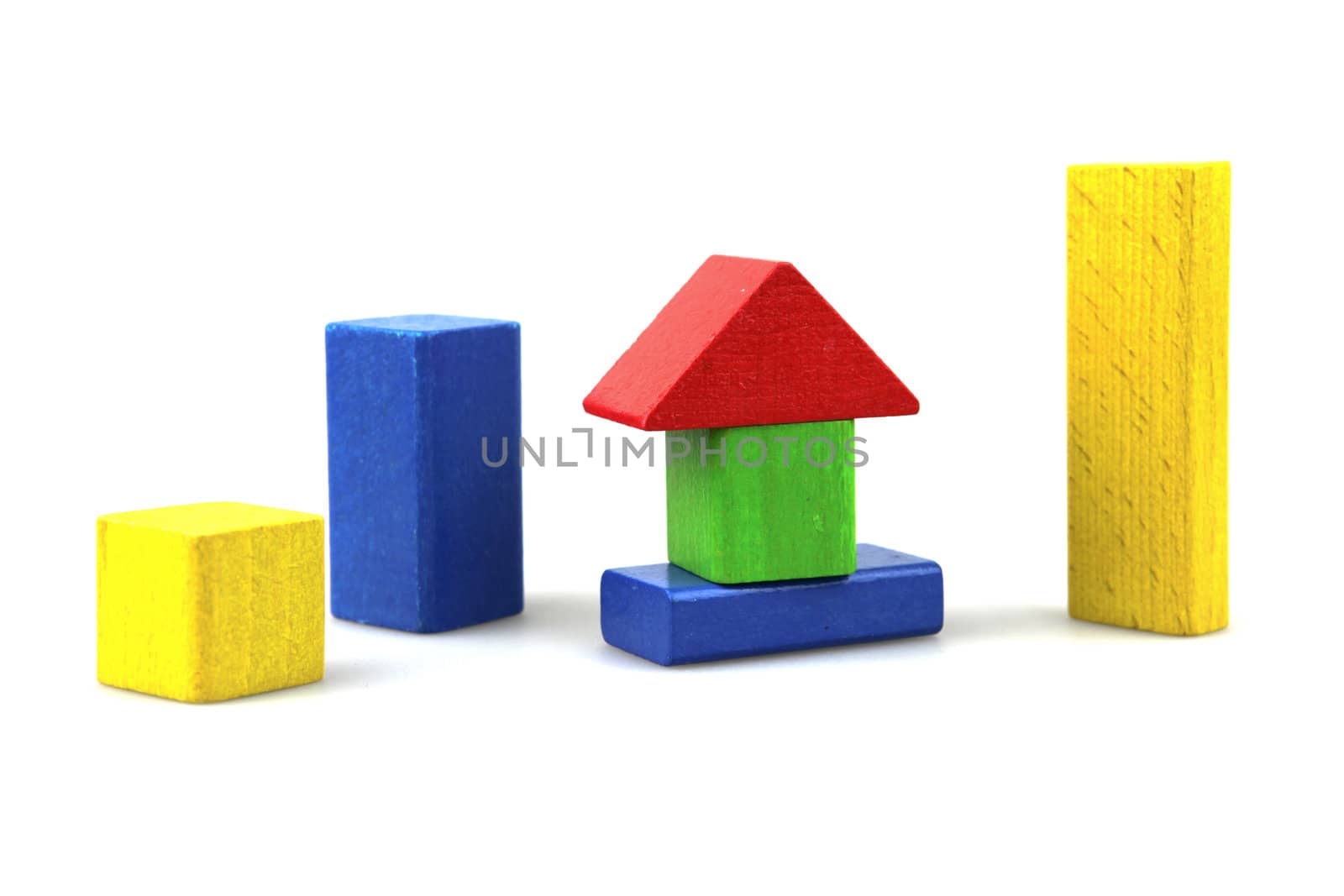 Wooden building blocks.