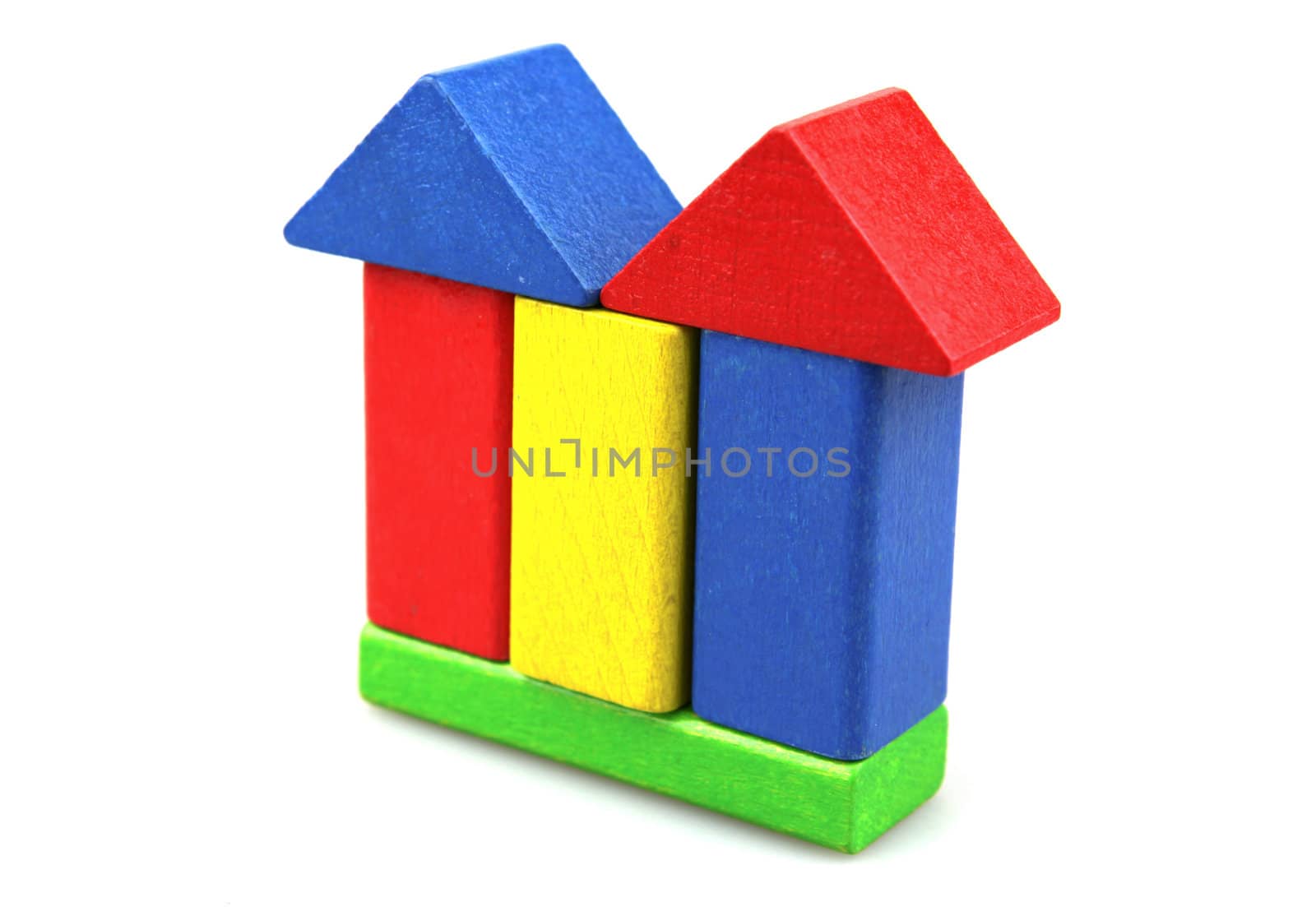 Wooden building blocks.