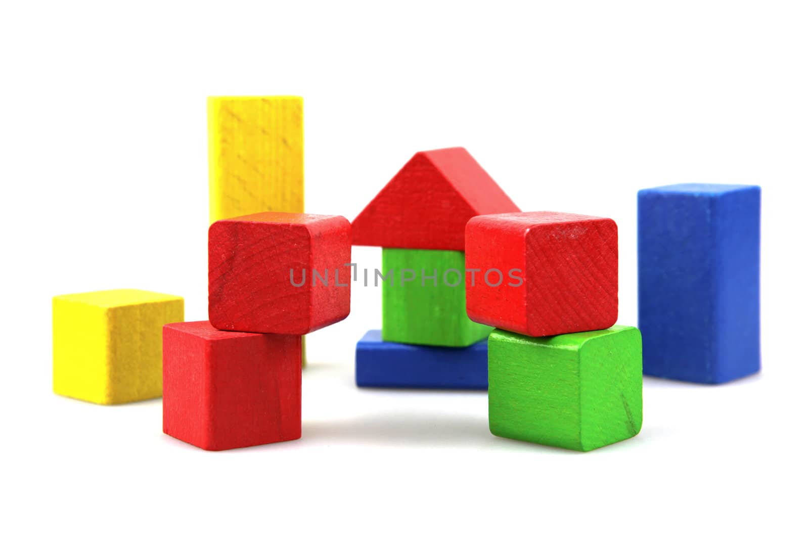 Wooden building blocks.