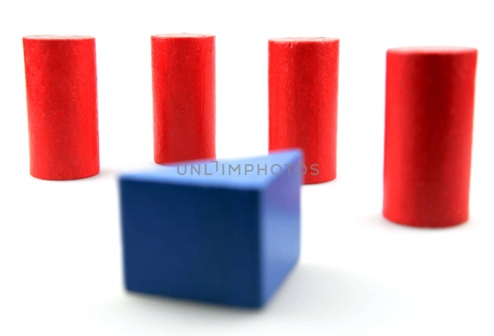 Wooden building blocks.