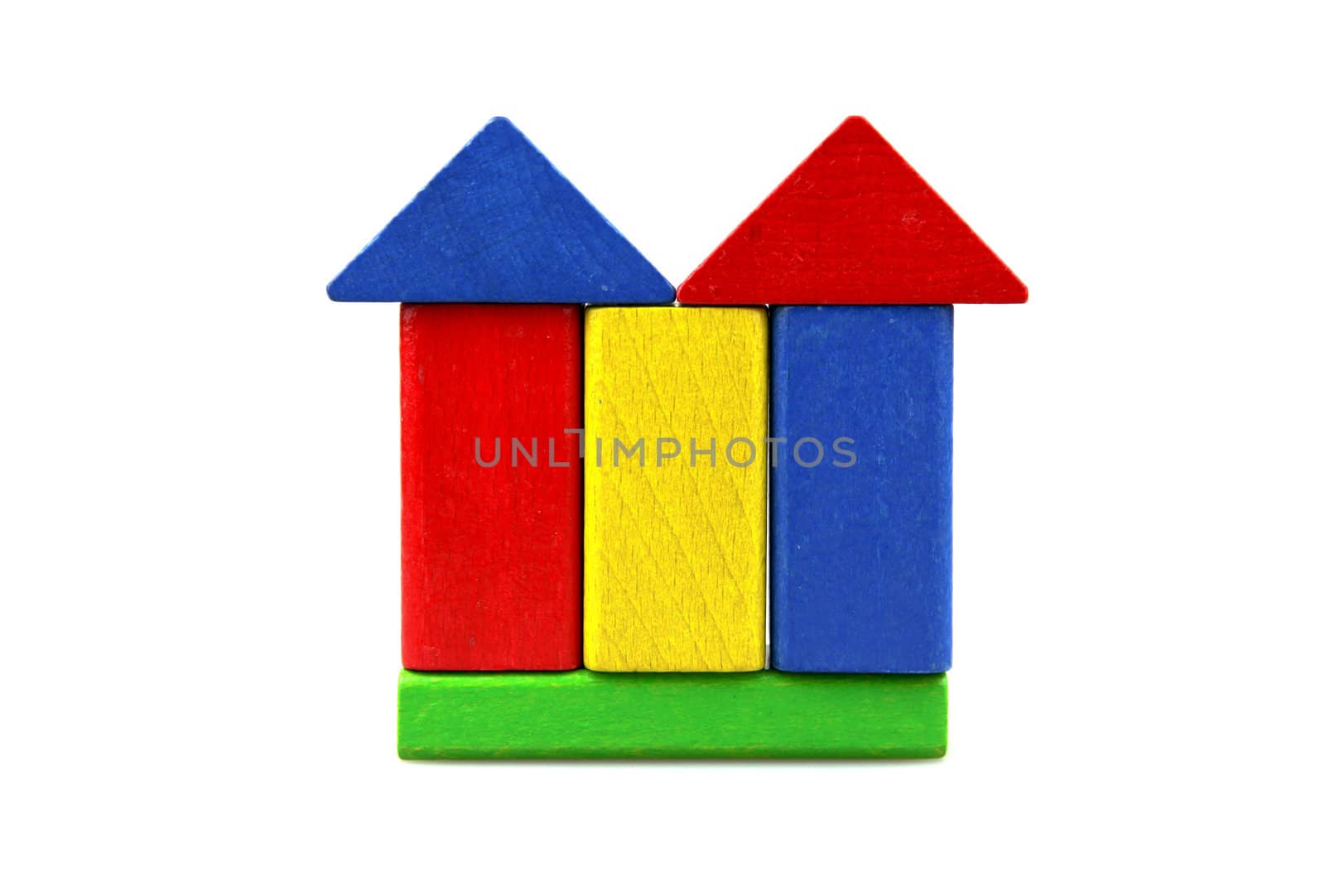 Wooden building blocks.