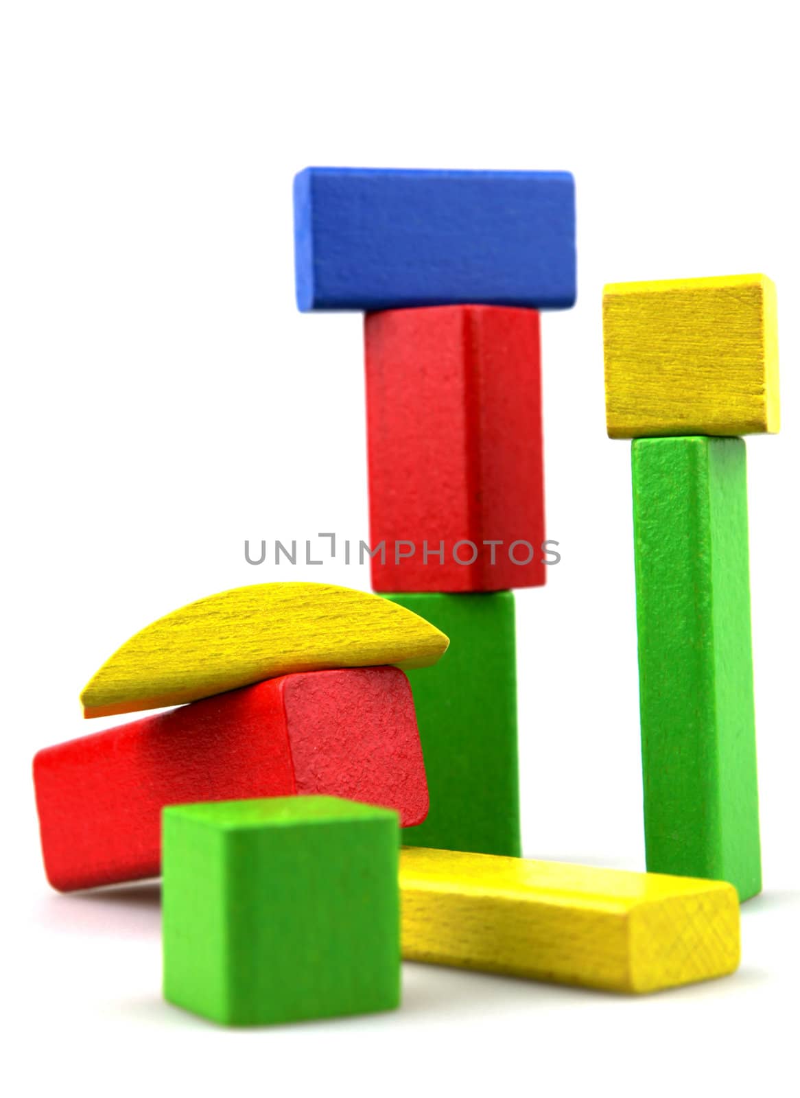 Wooden building blocks.