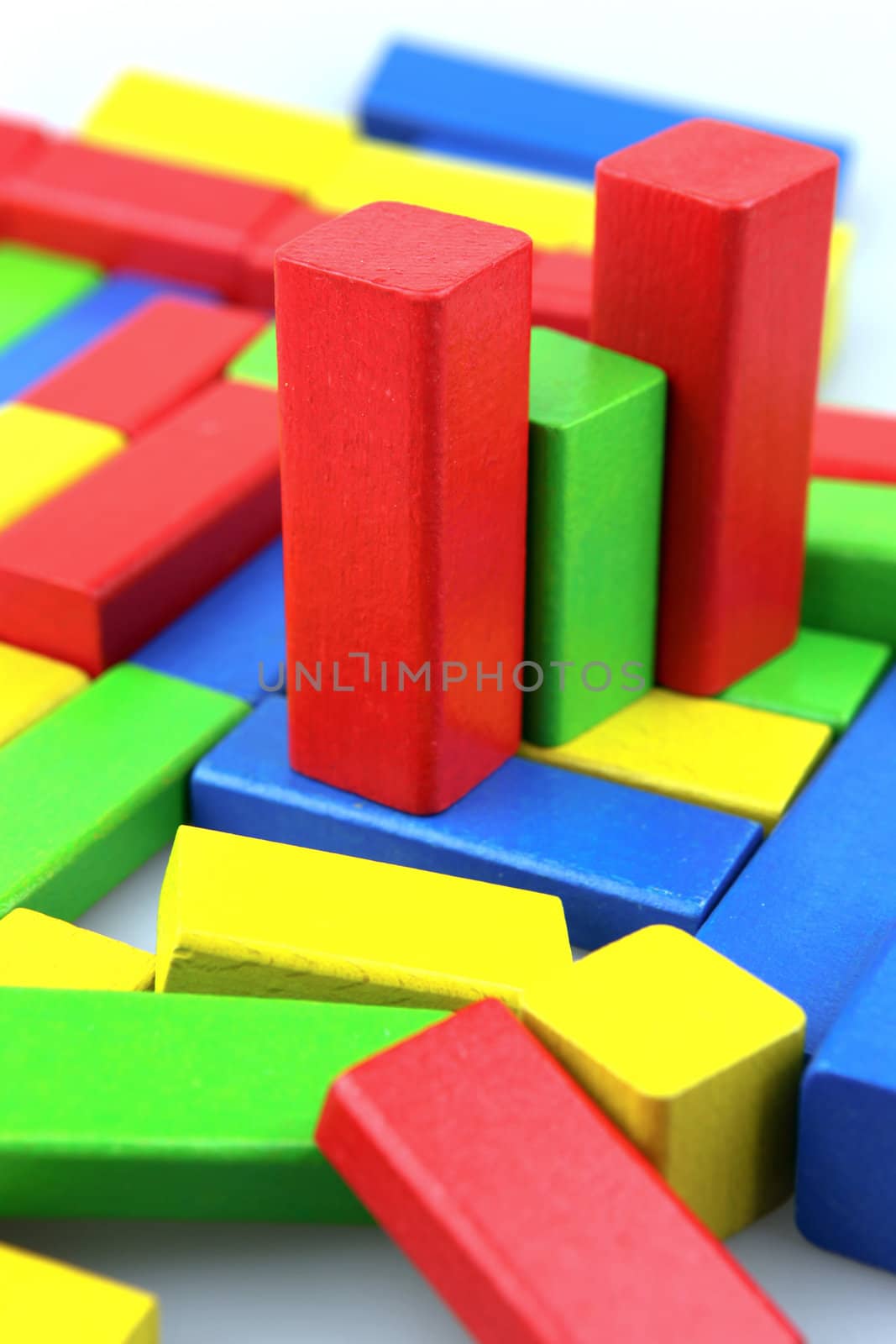 Wooden building blocks.