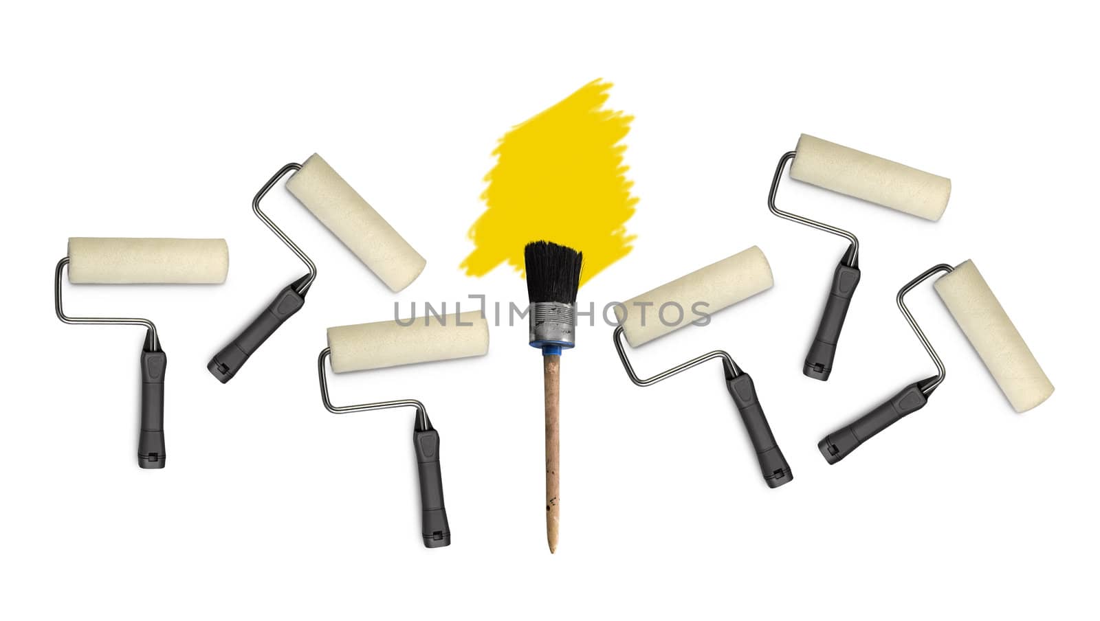 paint roller  an d brushes isolated by pbombaert