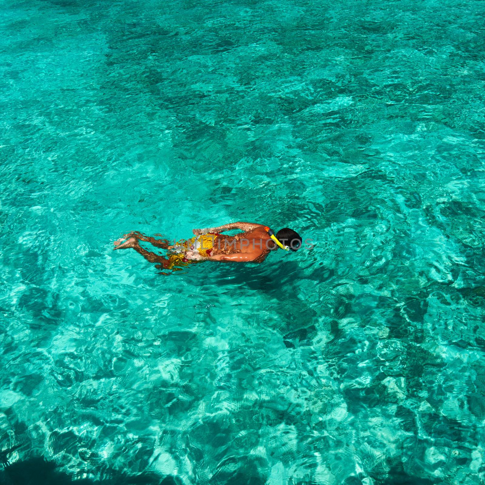 Man snorkeling  by haveseen