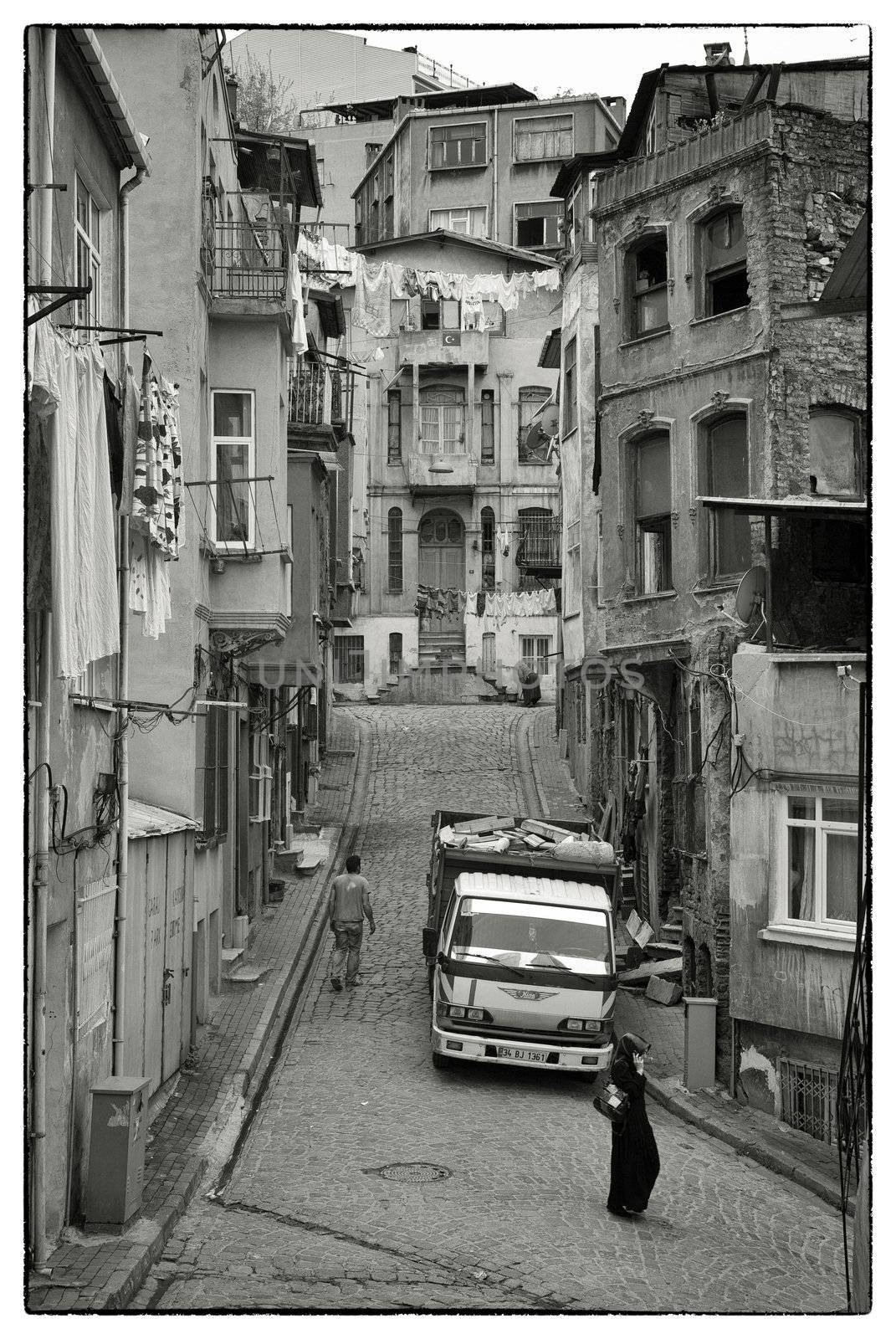 HOUSING AREA FATIH, ISTANBUL, TURKEY, APRIL 17, 2012: Typical housing area in the elder part of Istanbul, Turkey.