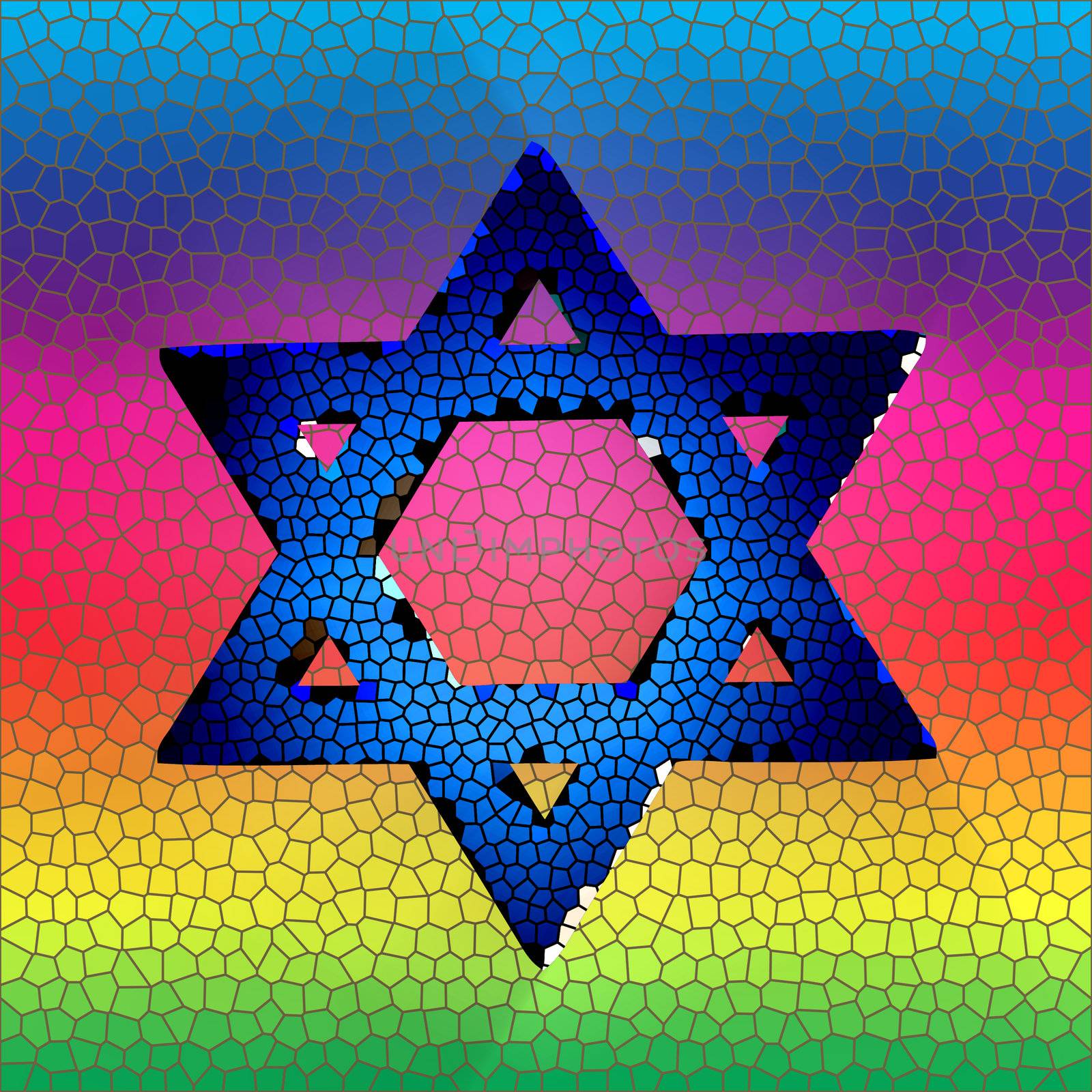 Star of David in stained glass by nadil