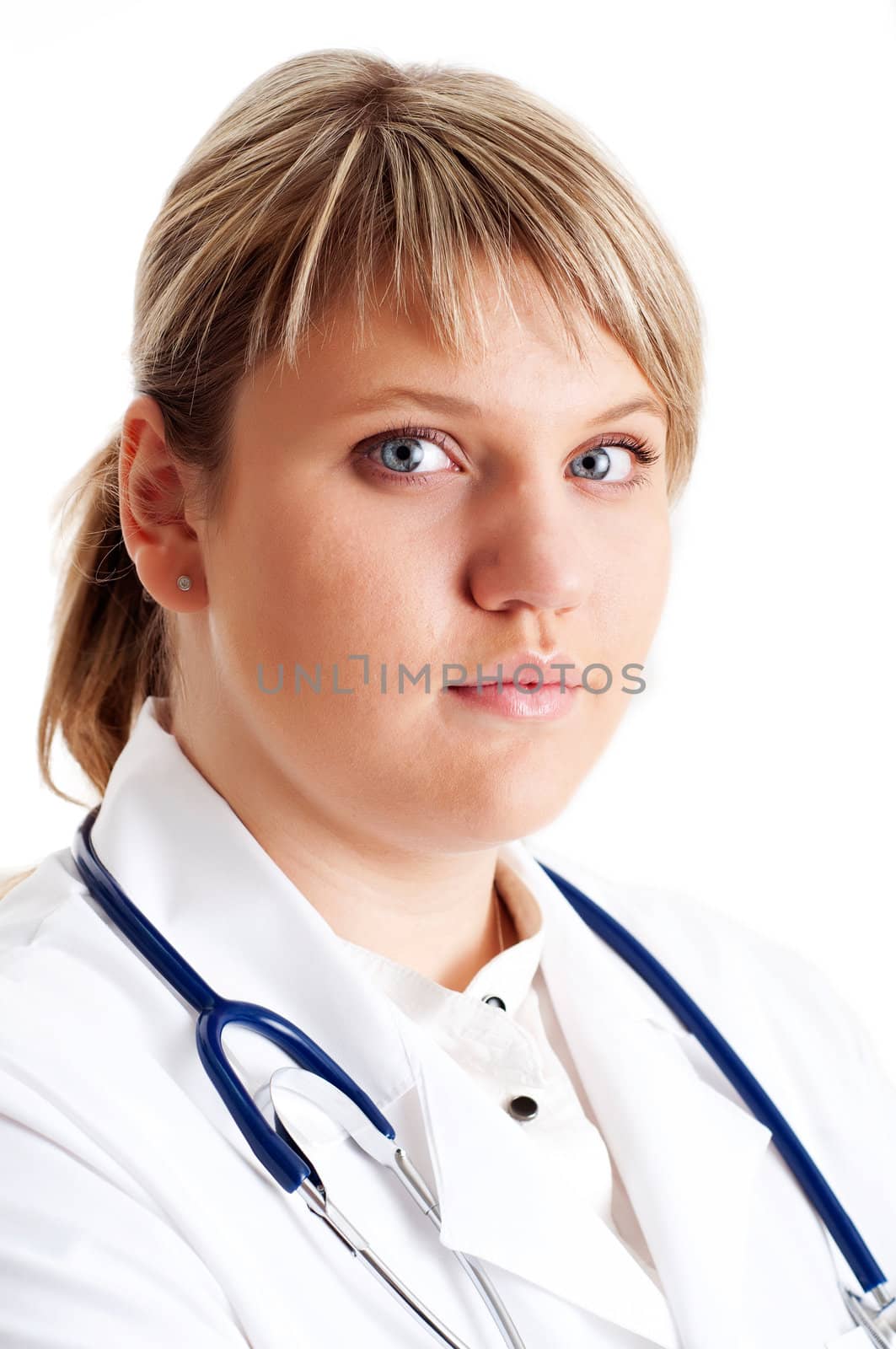 Smiling medical doctor woman with stethoscope. by adam121