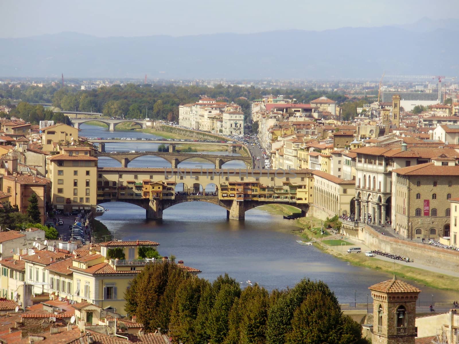 The city of Florence, Italy located in Tuscany.