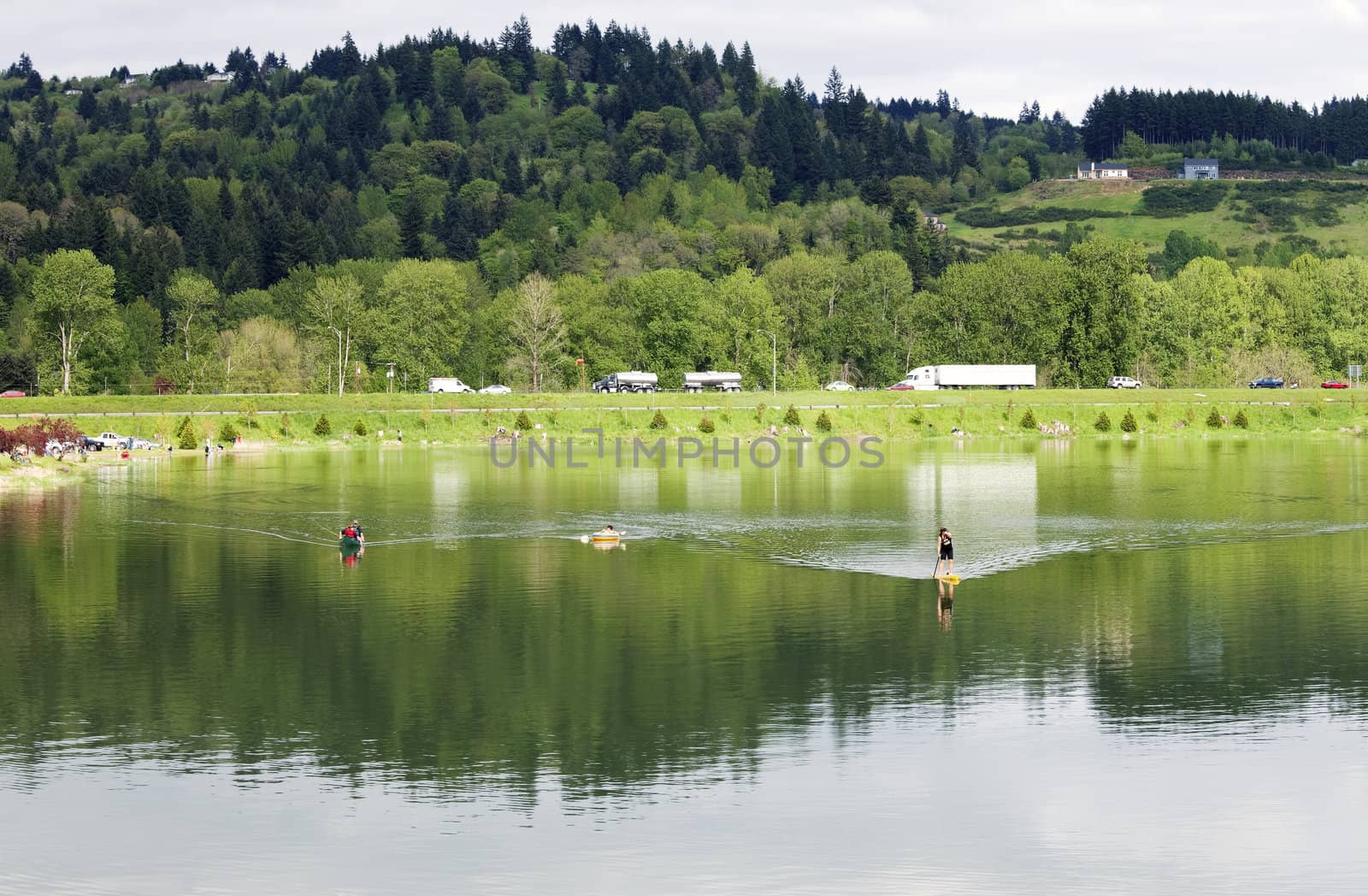 Leisure time on the lake Woodland, WA.