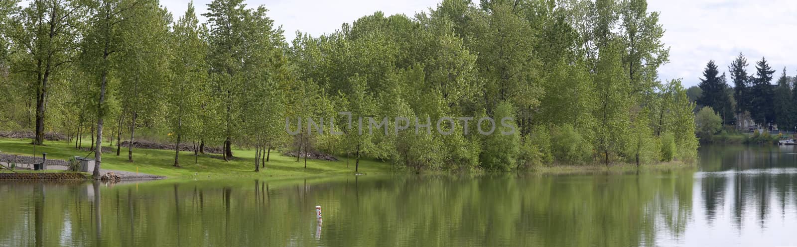 Park panorama and lake, Woodland WA.
