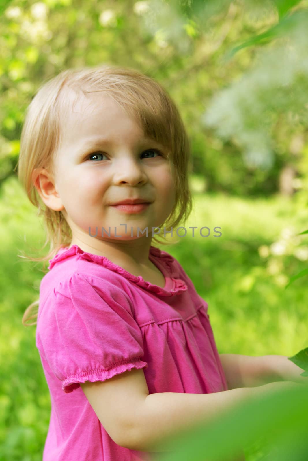 Baby girl outdoor in spring by Angel_a