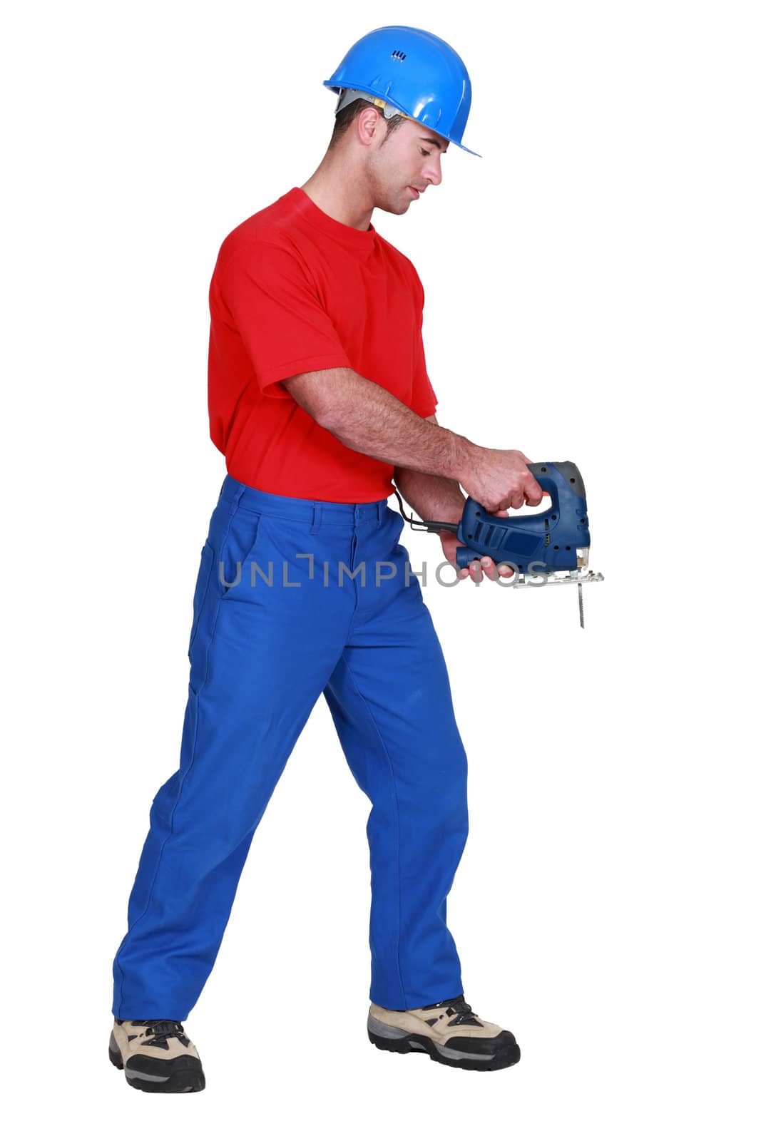 Man with band saw
