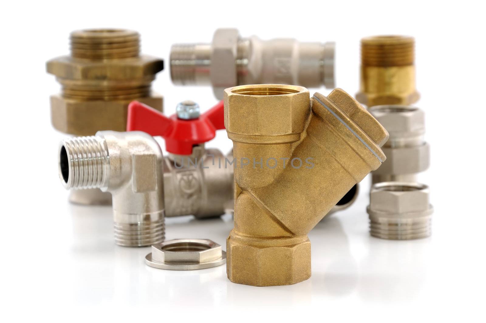 Various metal parts for plumbing and sanitary ware