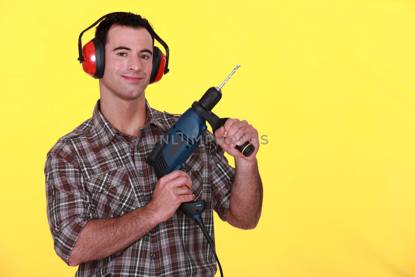 Man holding power drill