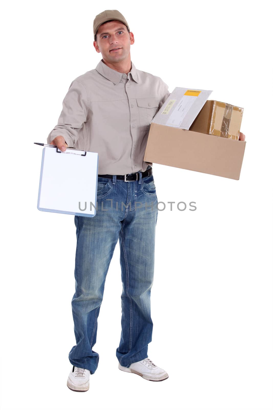 Courier with a signed for delivery