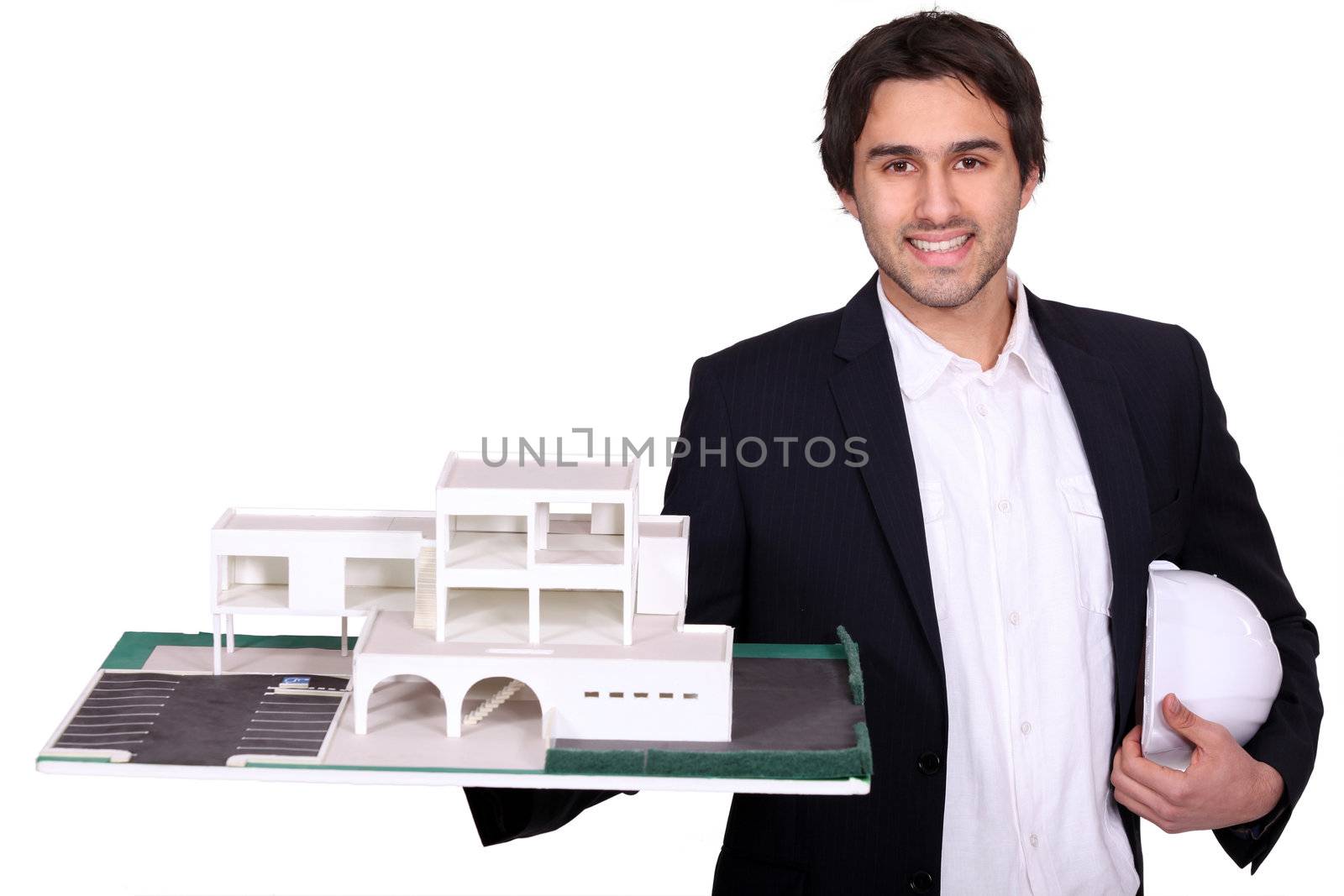 Architect with model