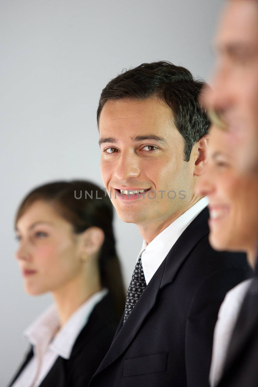 Business team stood in a row