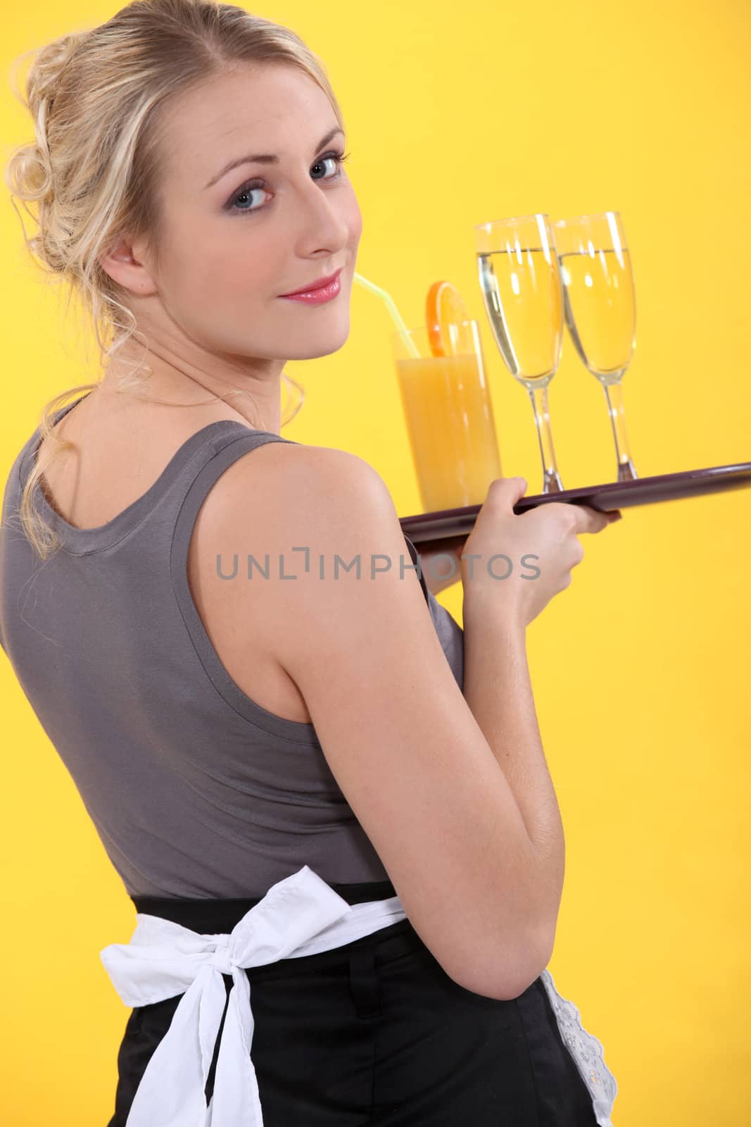 A cocktail waitress