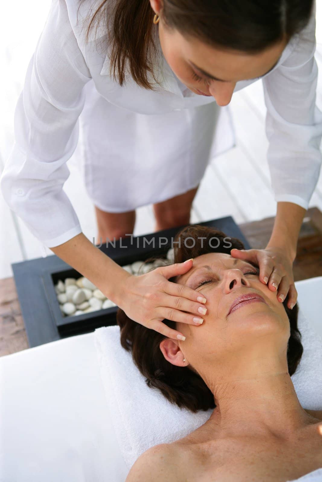 Woman receiving a massage at the spa