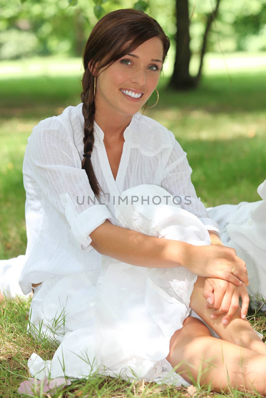 portrait of a woman on the grass