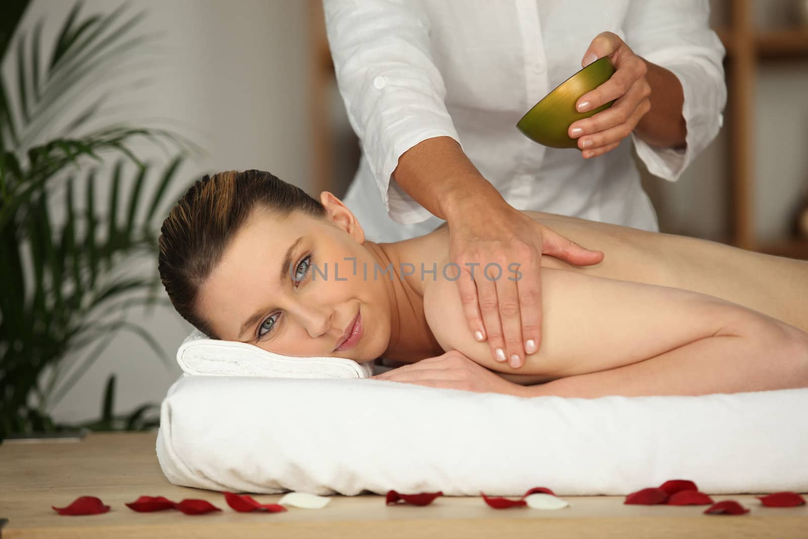 Woman receiving massage