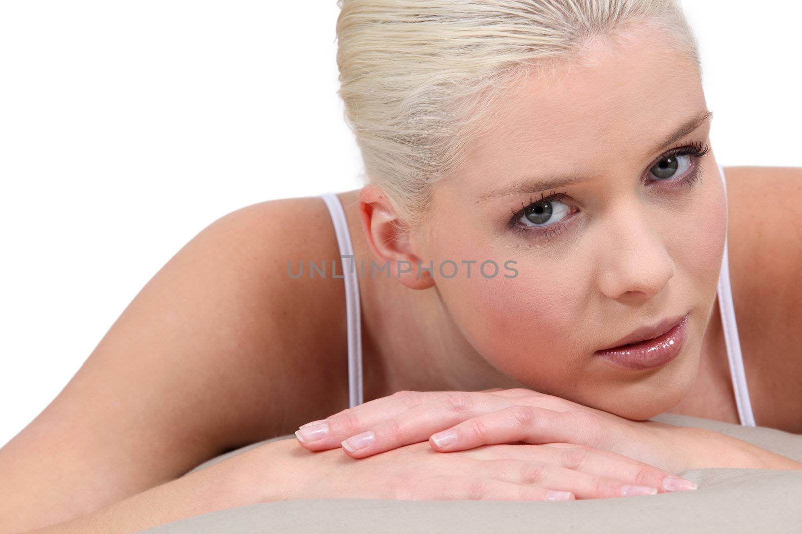 Portrait of a woman with bleached hair