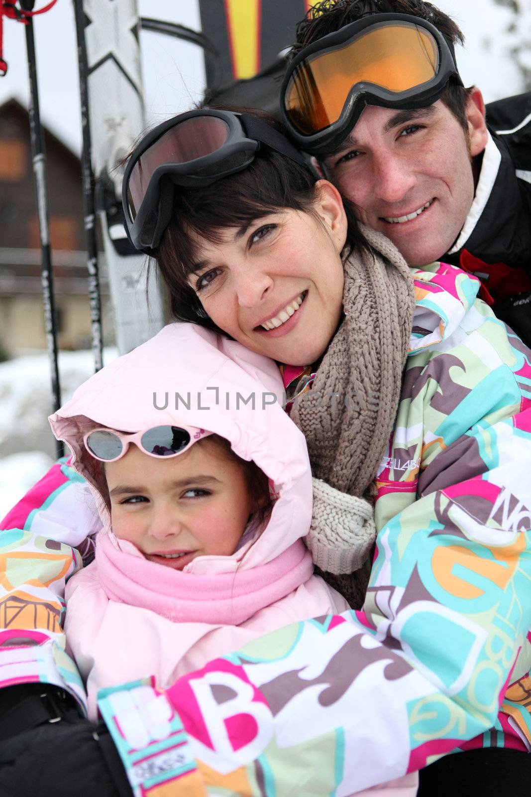 Couple on skiing holiday