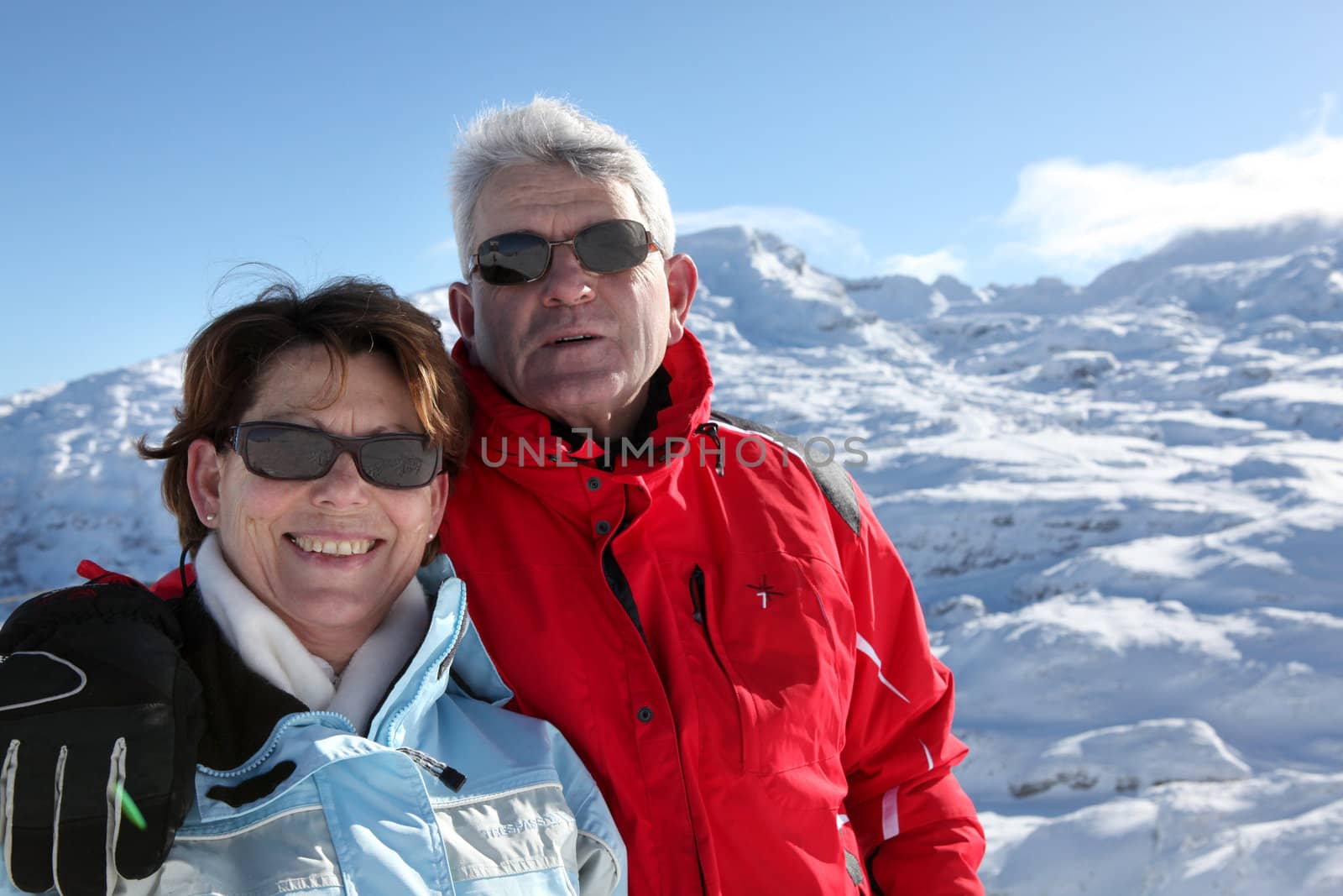 Senior couple on holidays in the mountain