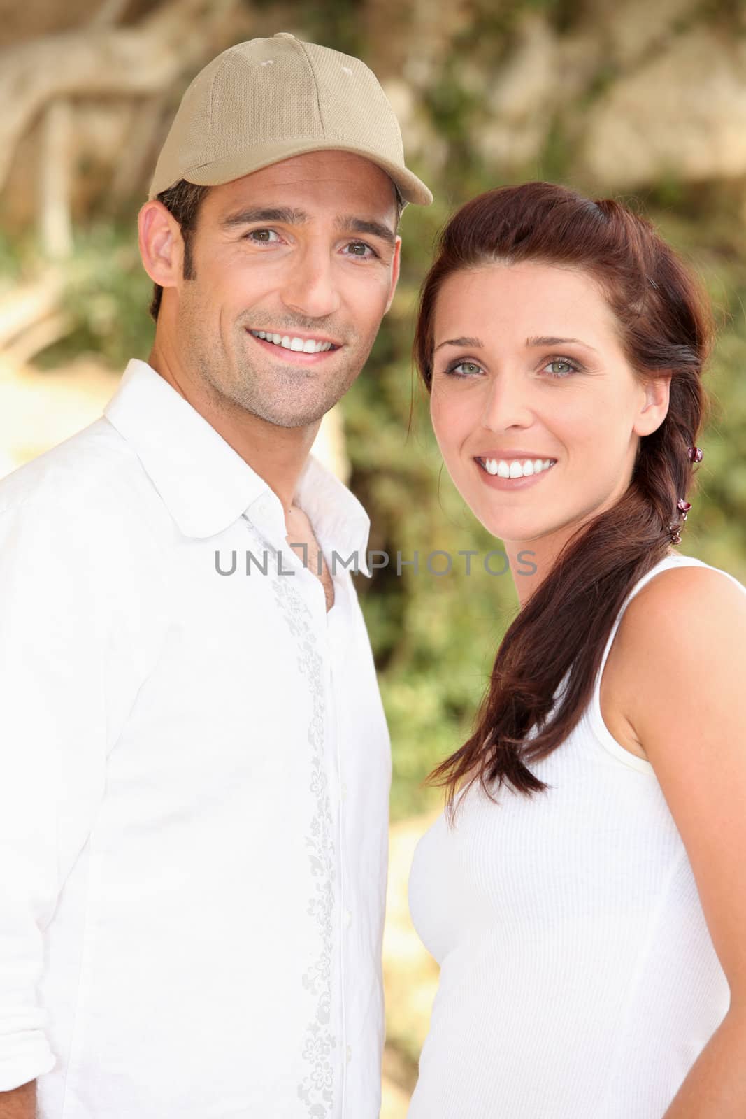 couple posing in nature
