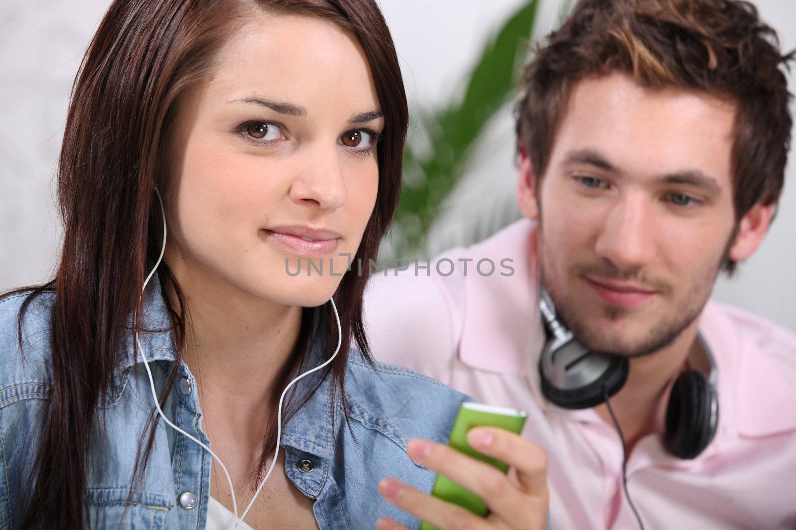 Woman listening to a music