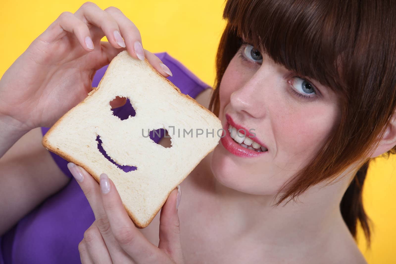 Smiling slice of bread.
