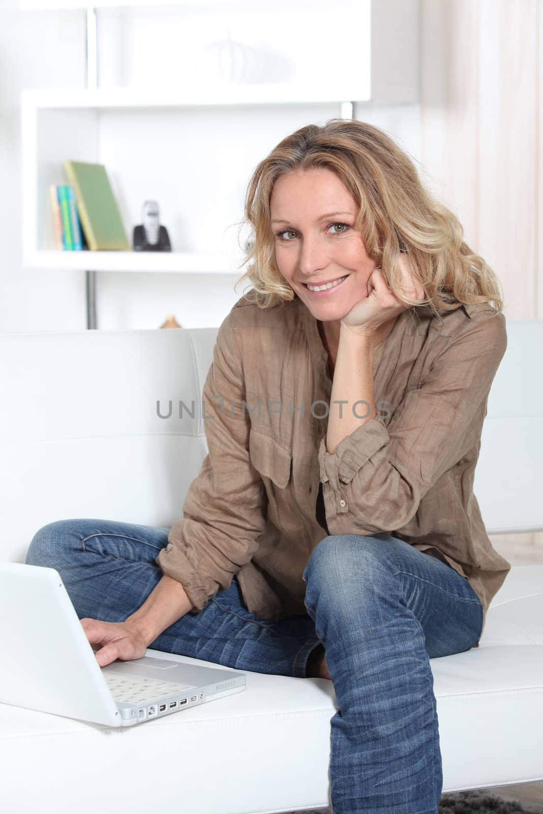 Woman and her computer