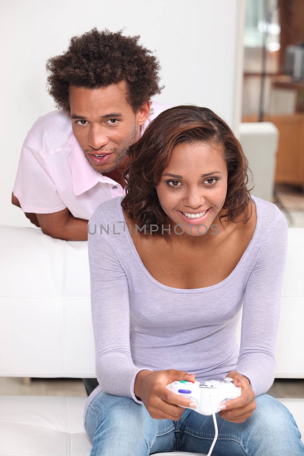 Couple on games console