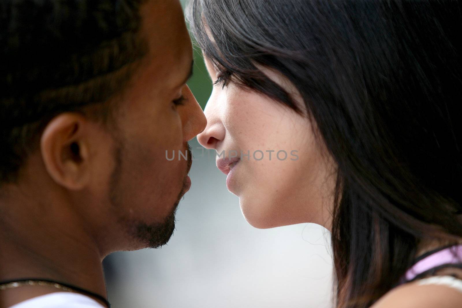 Young couple kissing