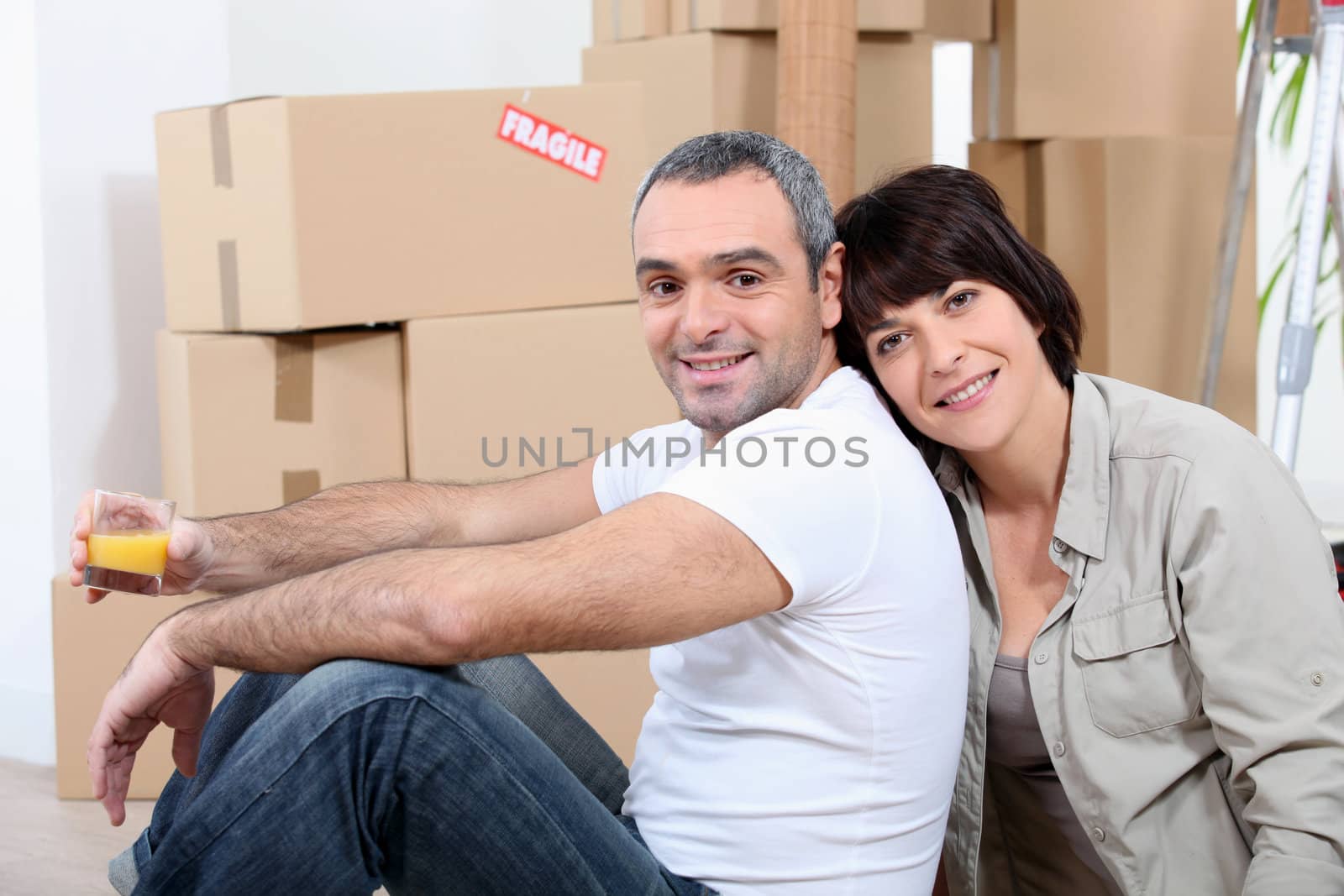 Couple moving house