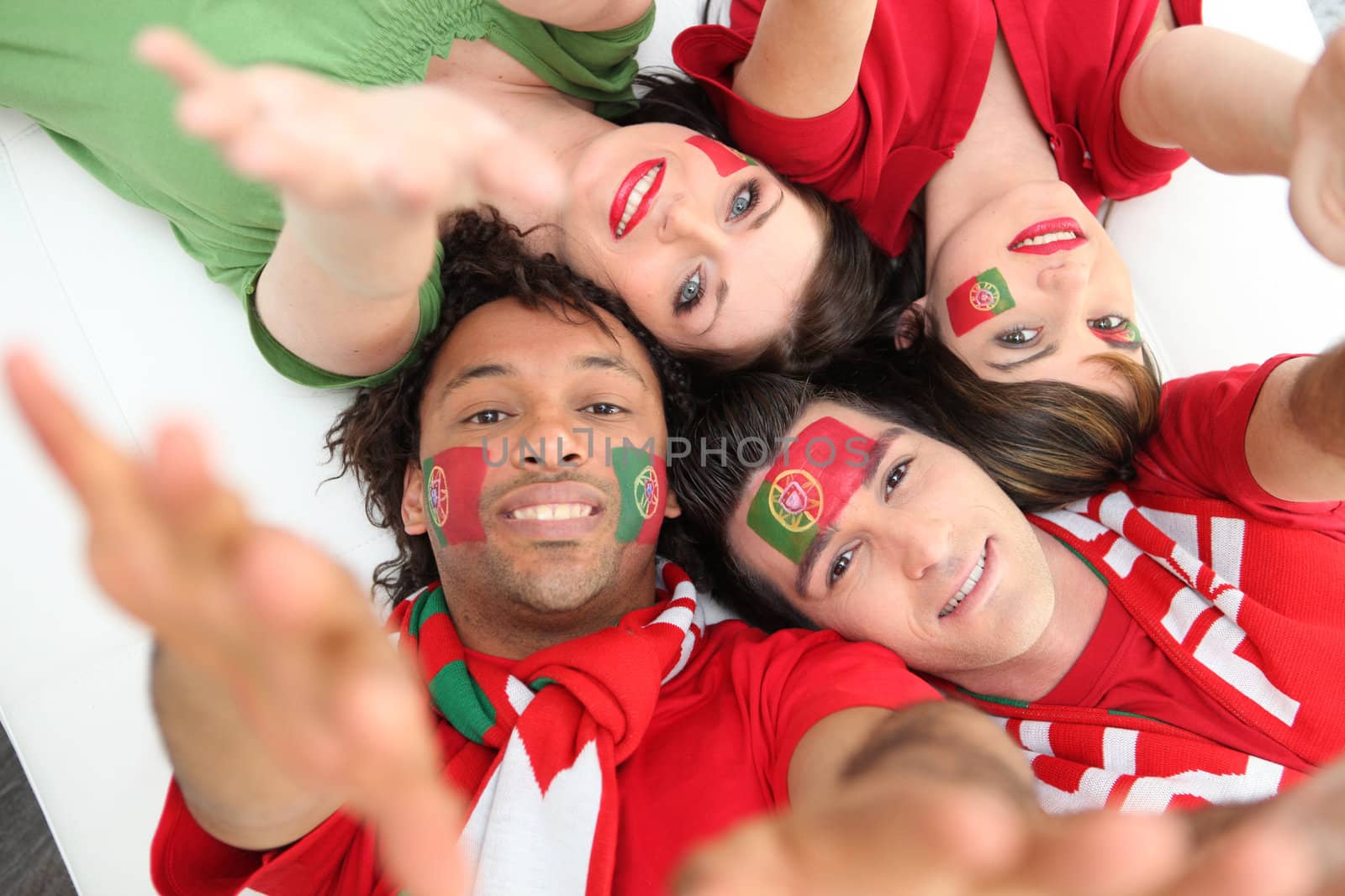 Portuguese football fans reaching out by phovoir